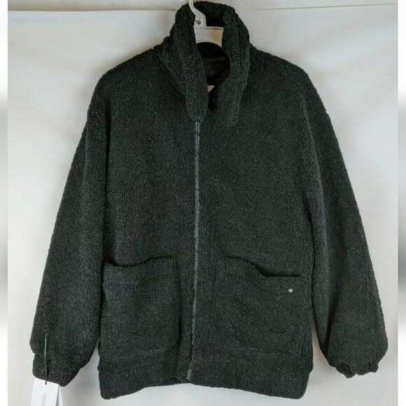 UGG Jackeline Teddy Bear Jacket Black Women's Small